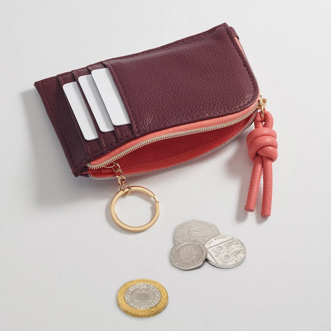 Burgundy Knot Card Wallet by Estella Bartlett