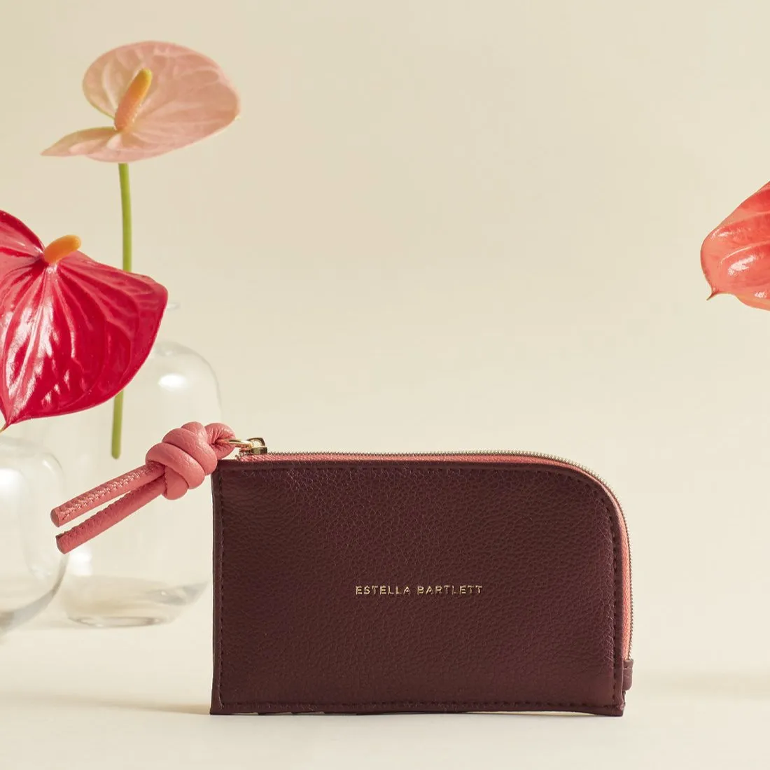 Burgundy Knot Card Wallet by Estella Bartlett
