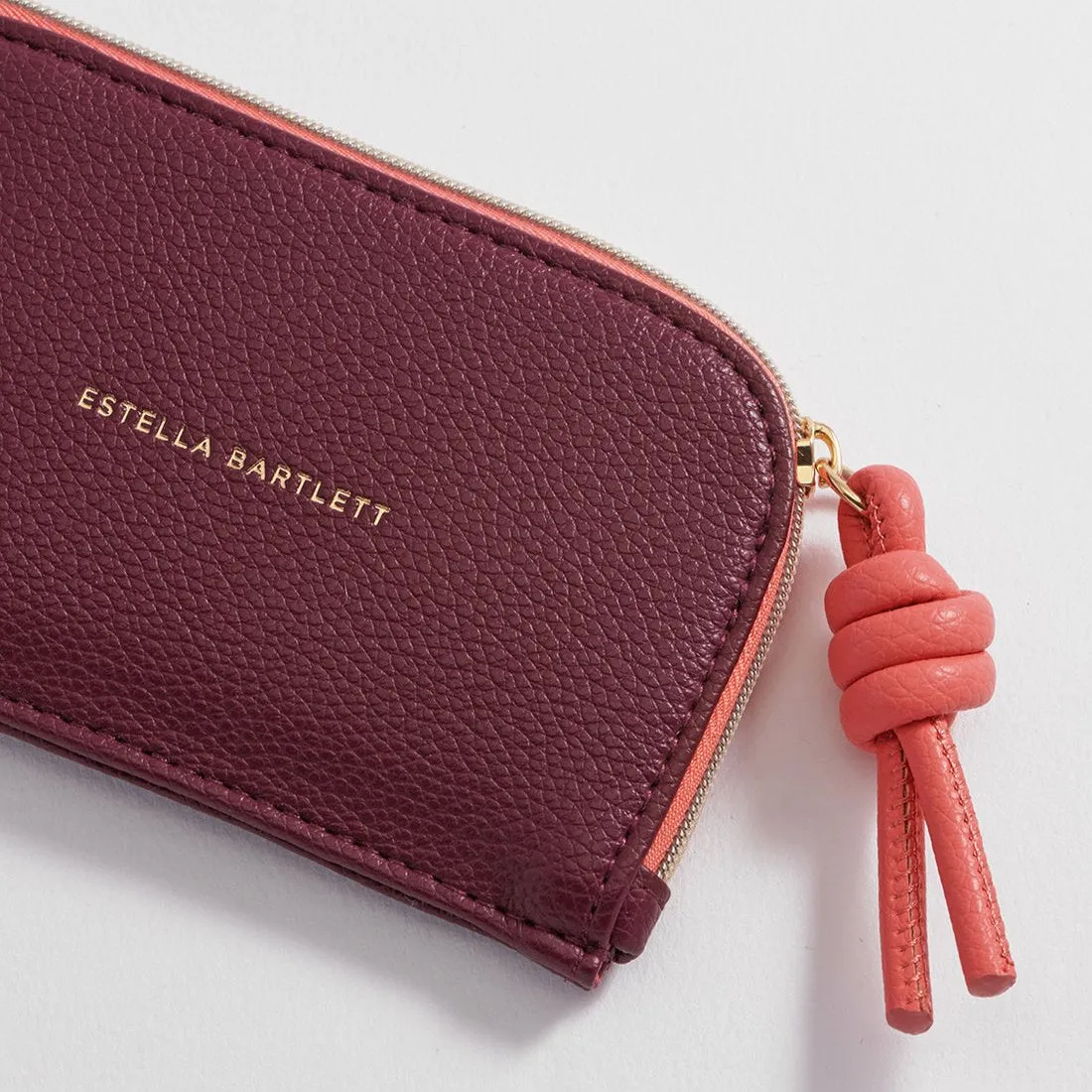 Burgundy Knot Card Wallet by Estella Bartlett