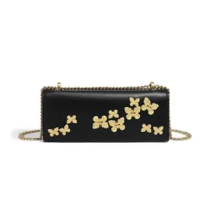Butterfly-Embellished Crossbody Handbag