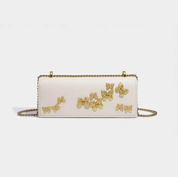 Butterfly-Embellished Crossbody Handbag