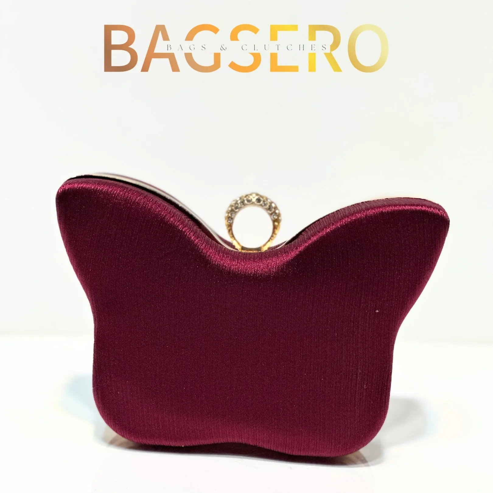 Butterfly Satin Clutch