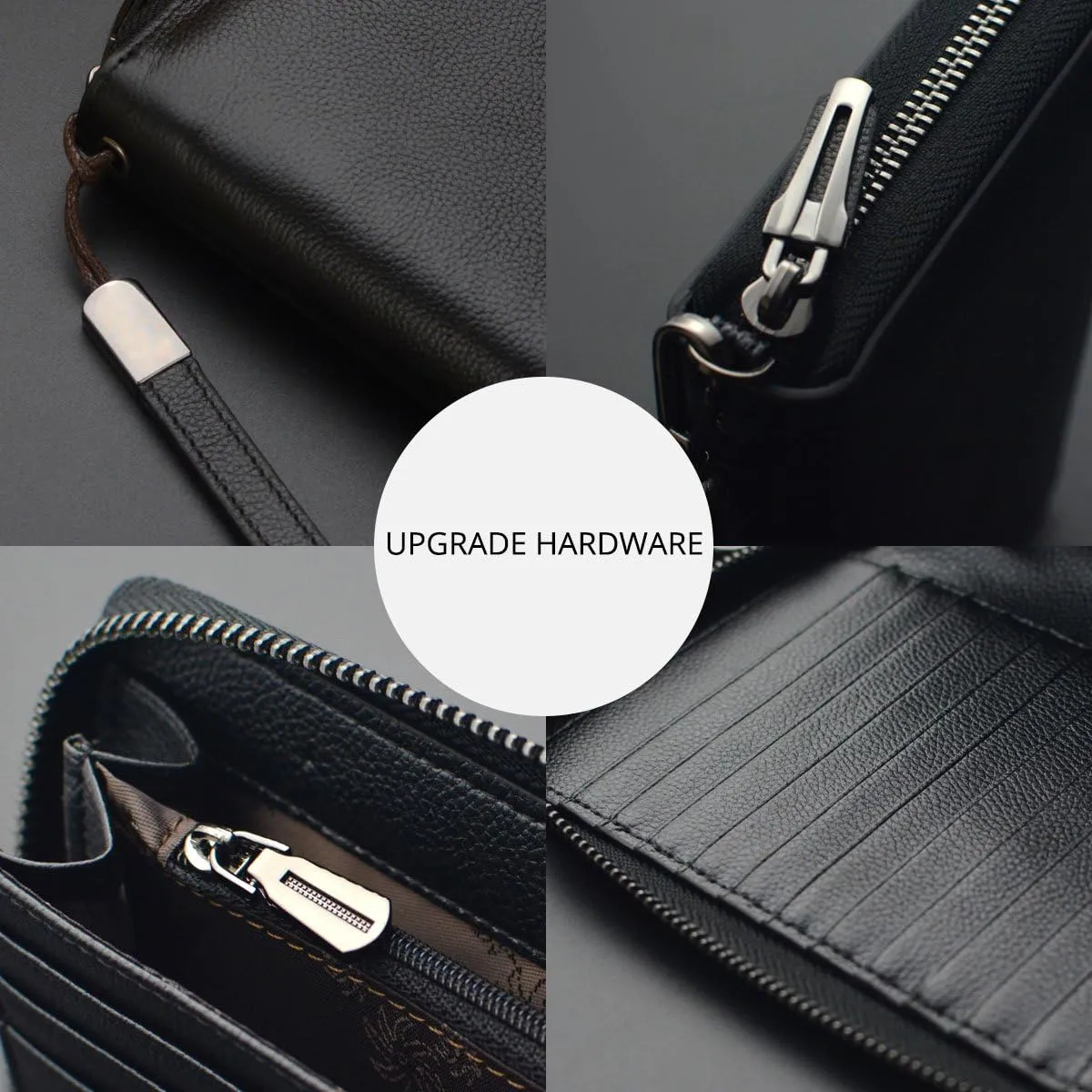 Bveyzi Women RFID Blocking Wallet Leather Zip Around Phone Clutch Large Capacity Ladies Travel Purse Wristlet