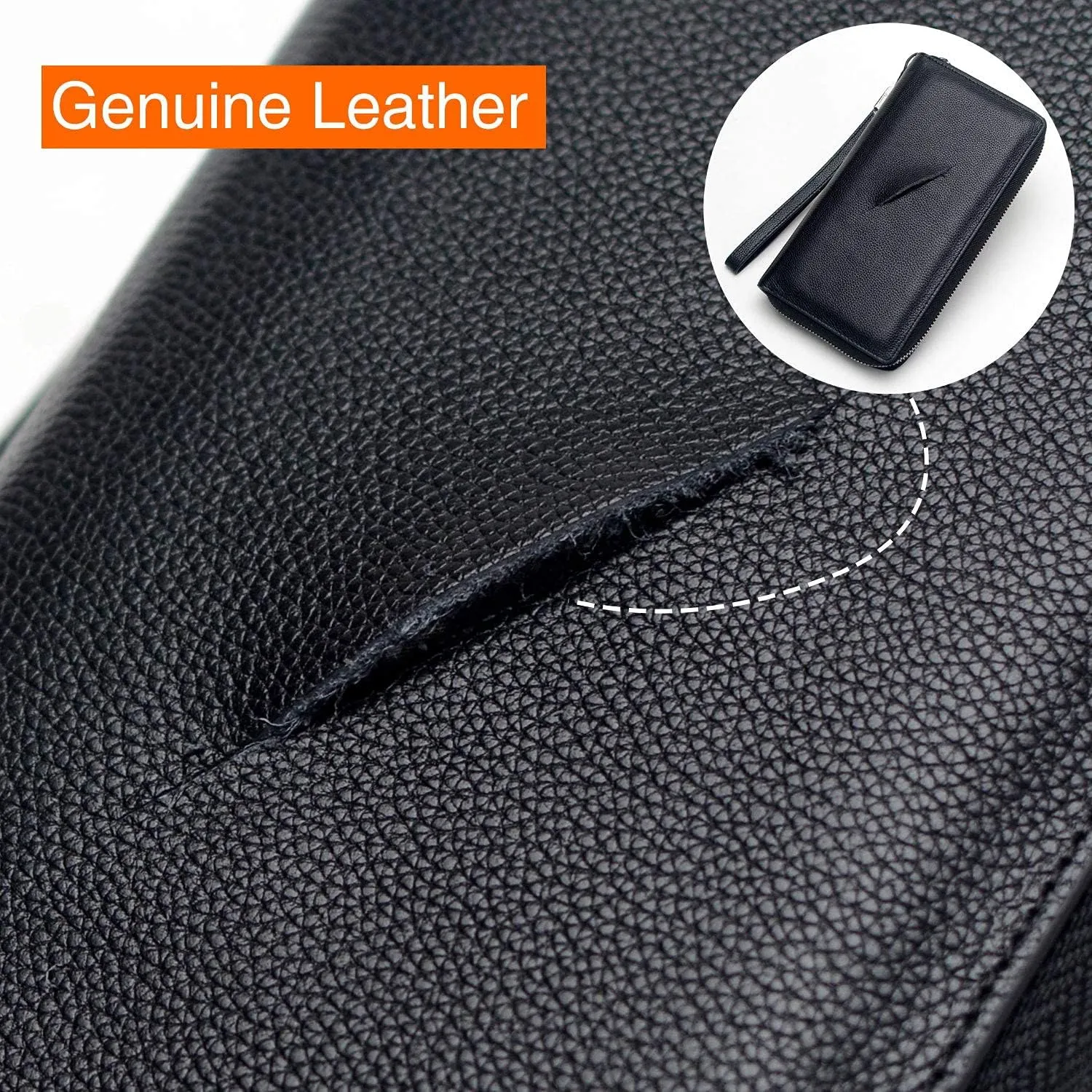 Bveyzi Women RFID Blocking Wallet Leather Zip Around Phone Clutch Large Capacity Ladies Travel Purse Wristlet