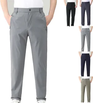 Caloset Cargo Stretch Pants, IceStrider Men's Super Stretch Loose Fit Pants, Men's Ice Silk Comfort Straight Trousers
