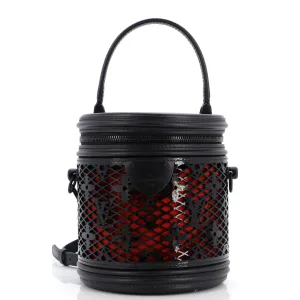 Cannes Handbag Monogram Lace Leather