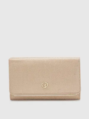 Caprese Delmi Medium Champagne Gold Clutch
