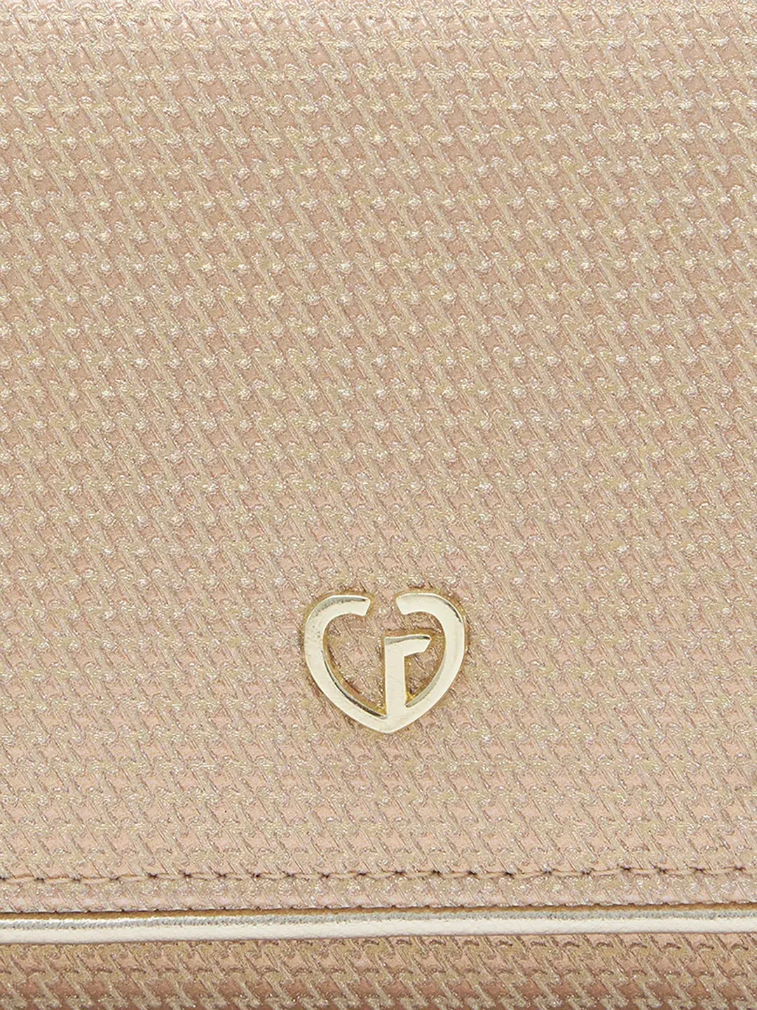 Caprese Delmi Medium Champagne Gold Clutch