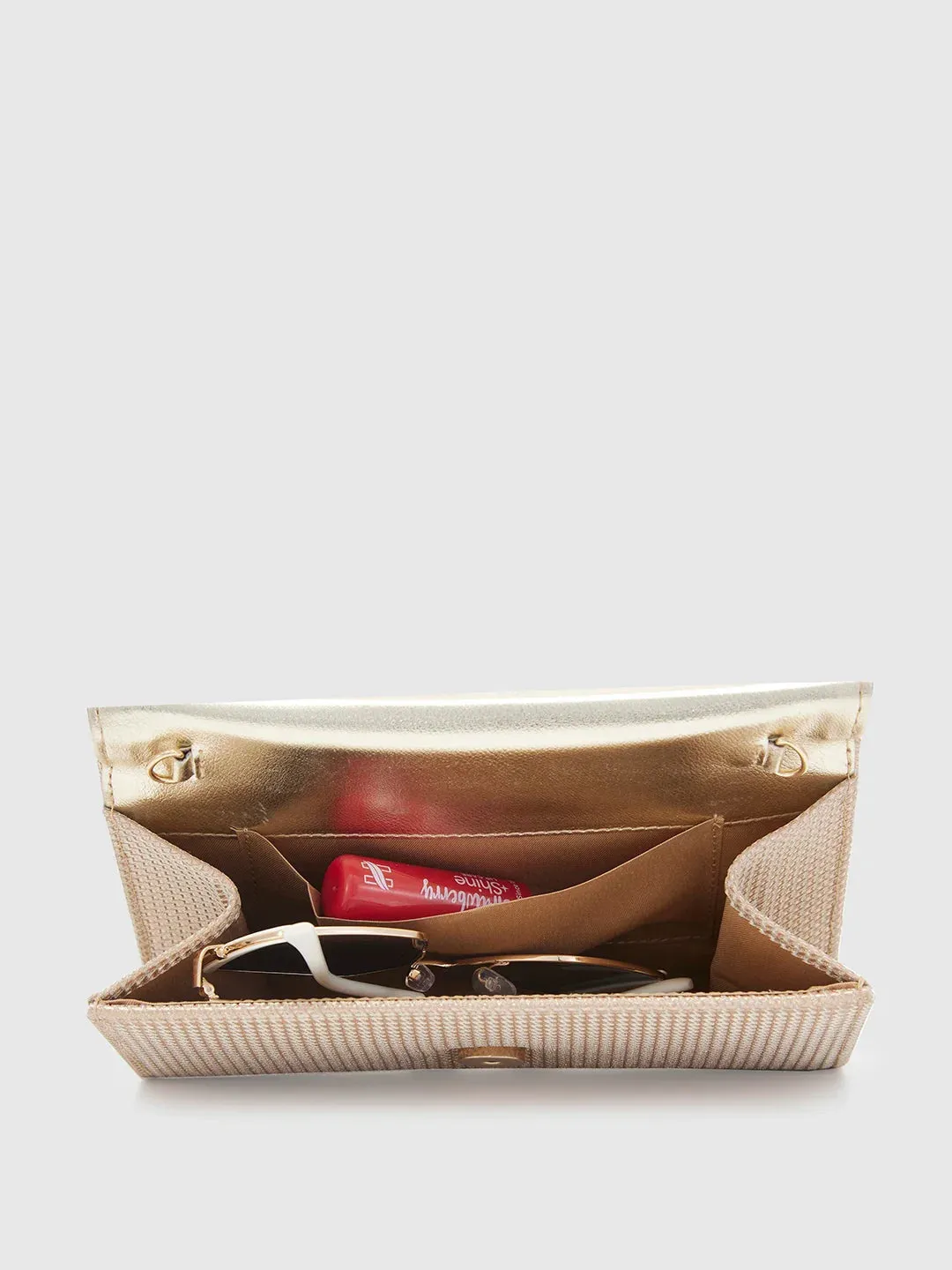 Caprese Delmi Medium Champagne Gold Clutch