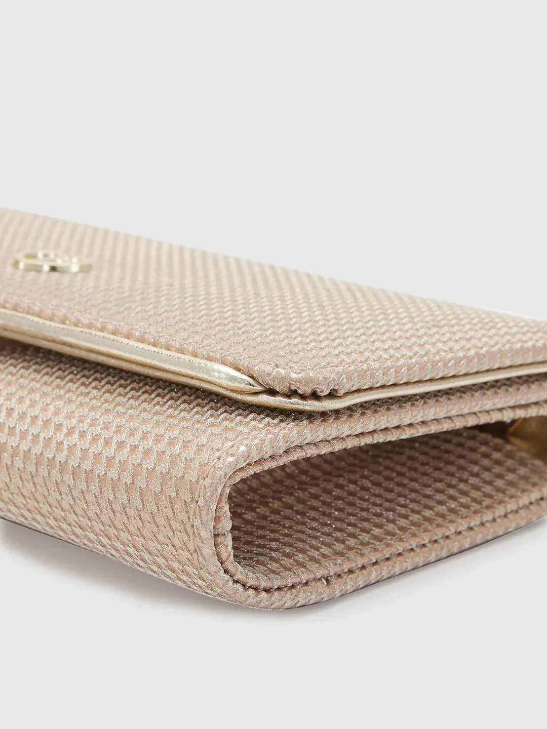 Caprese Delmi Medium Champagne Gold Clutch