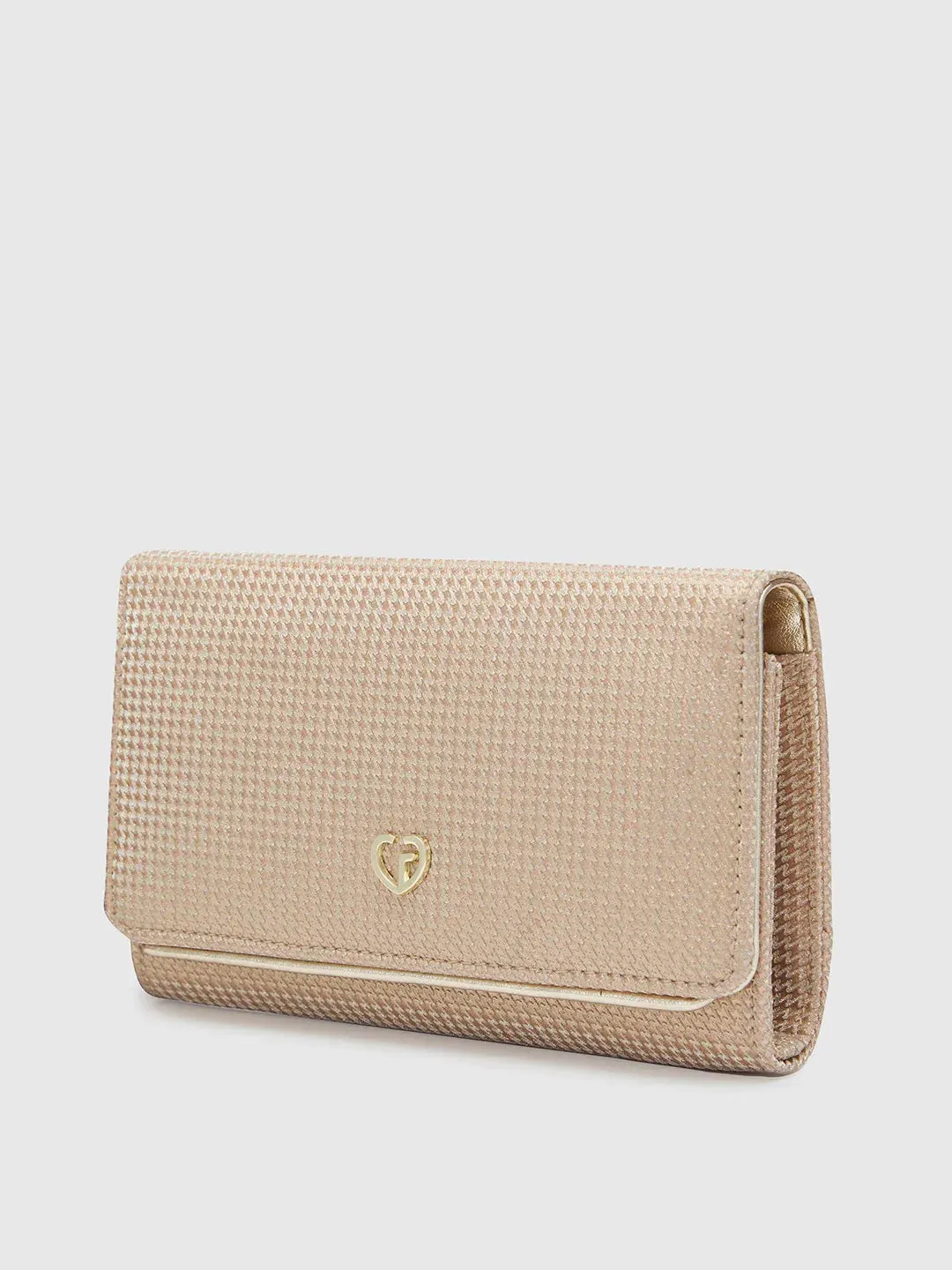 Caprese Delmi Medium Champagne Gold Clutch