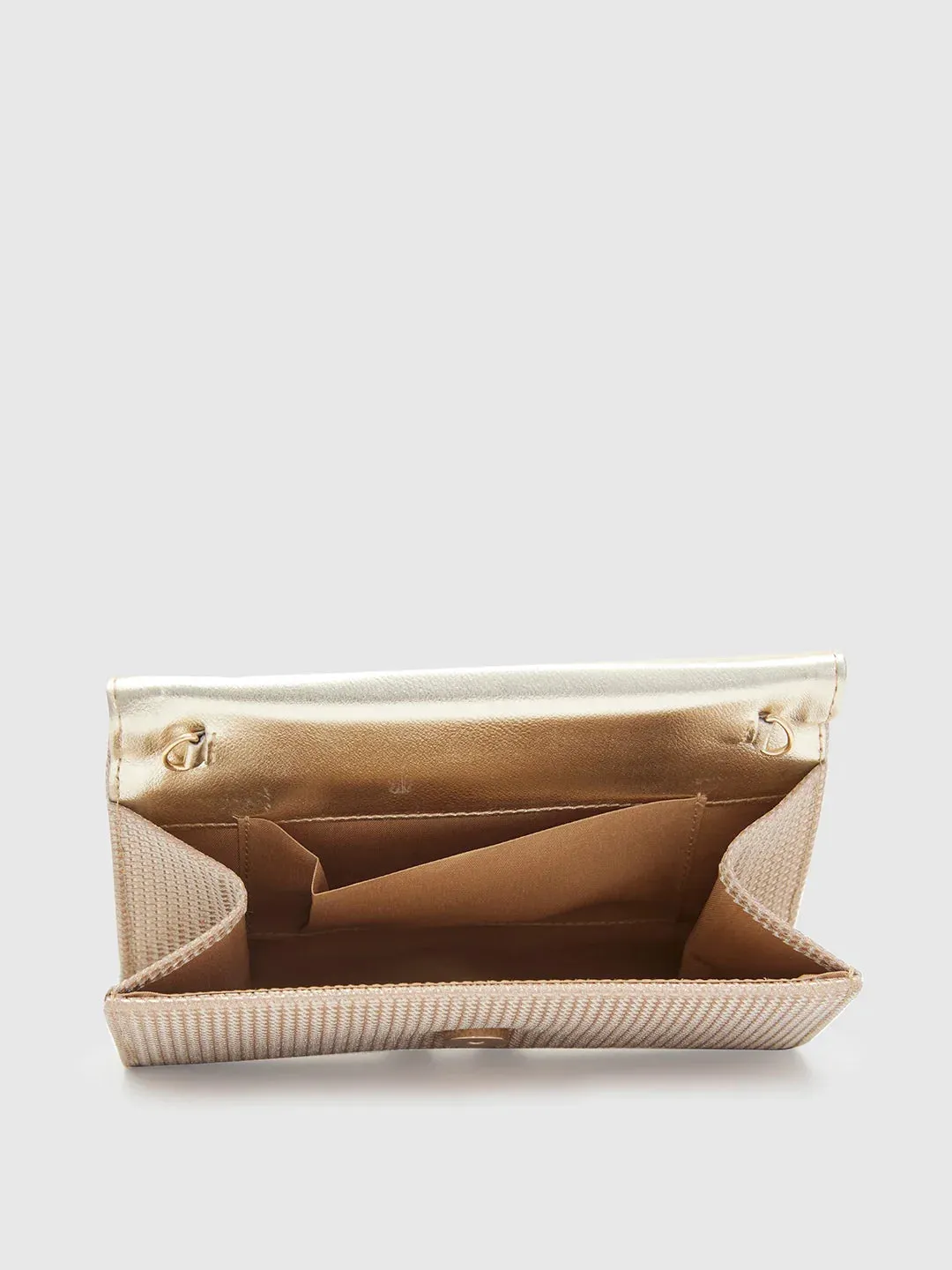 Caprese Delmi Medium Champagne Gold Clutch