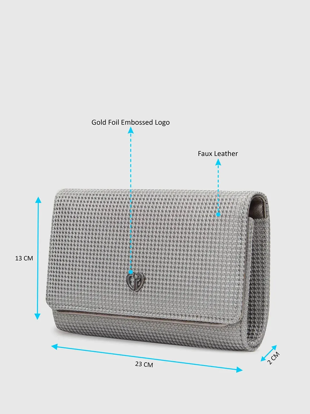 Caprese Delmi Medium Pewter Clutch