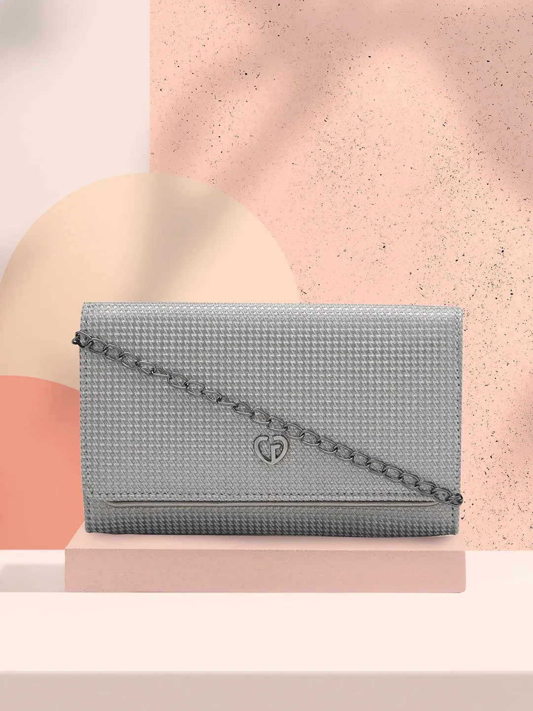 Caprese Delmi Medium Pewter Clutch
