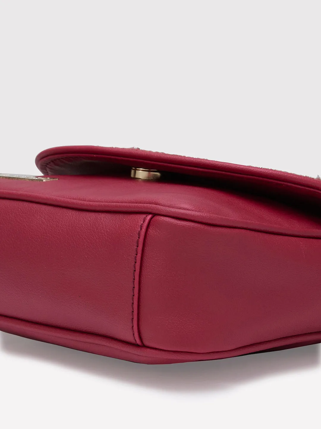 Caprese Tresna Large Maroon Sling Bag
