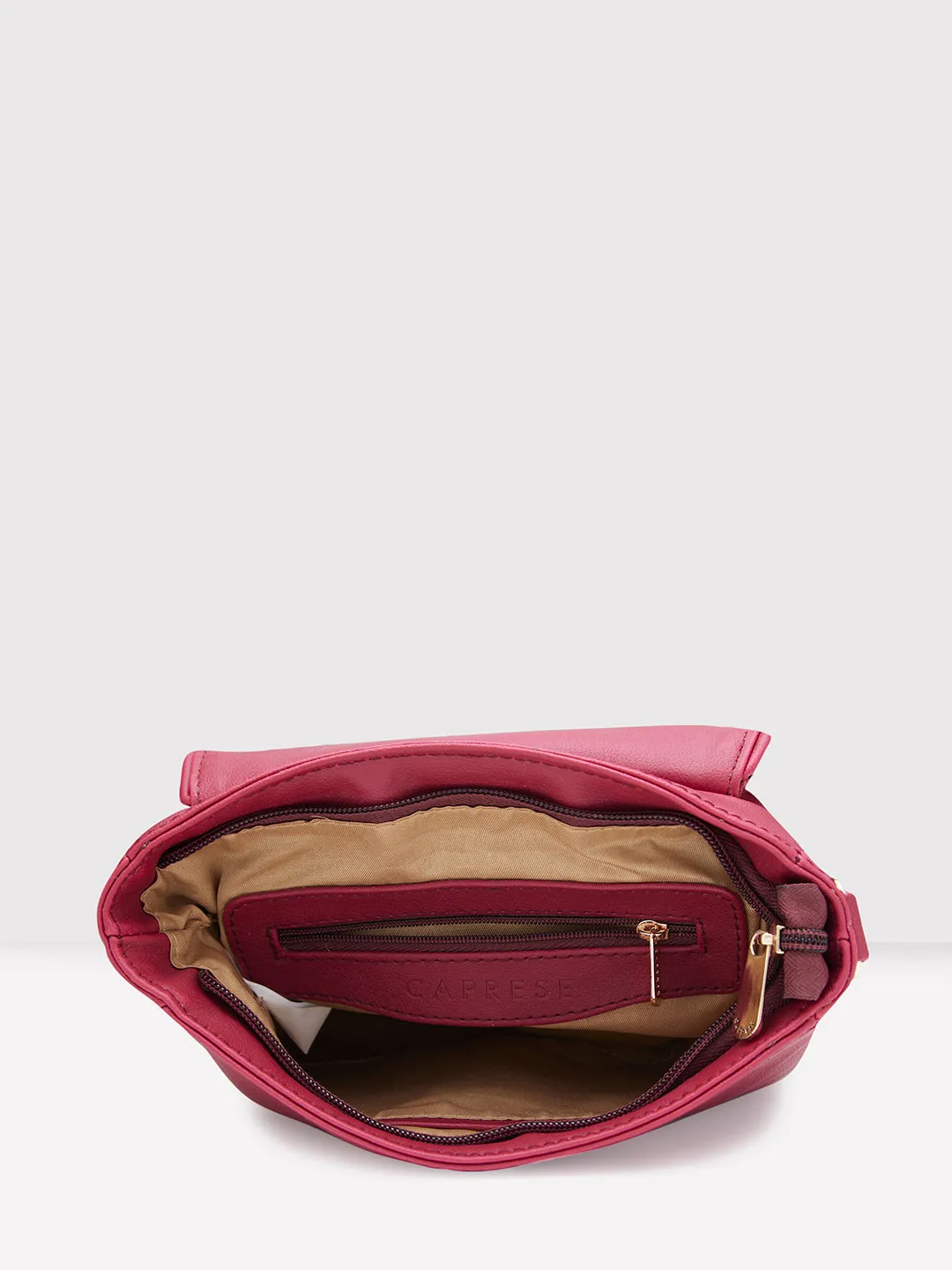 Caprese Tresna Large Maroon Sling Bag