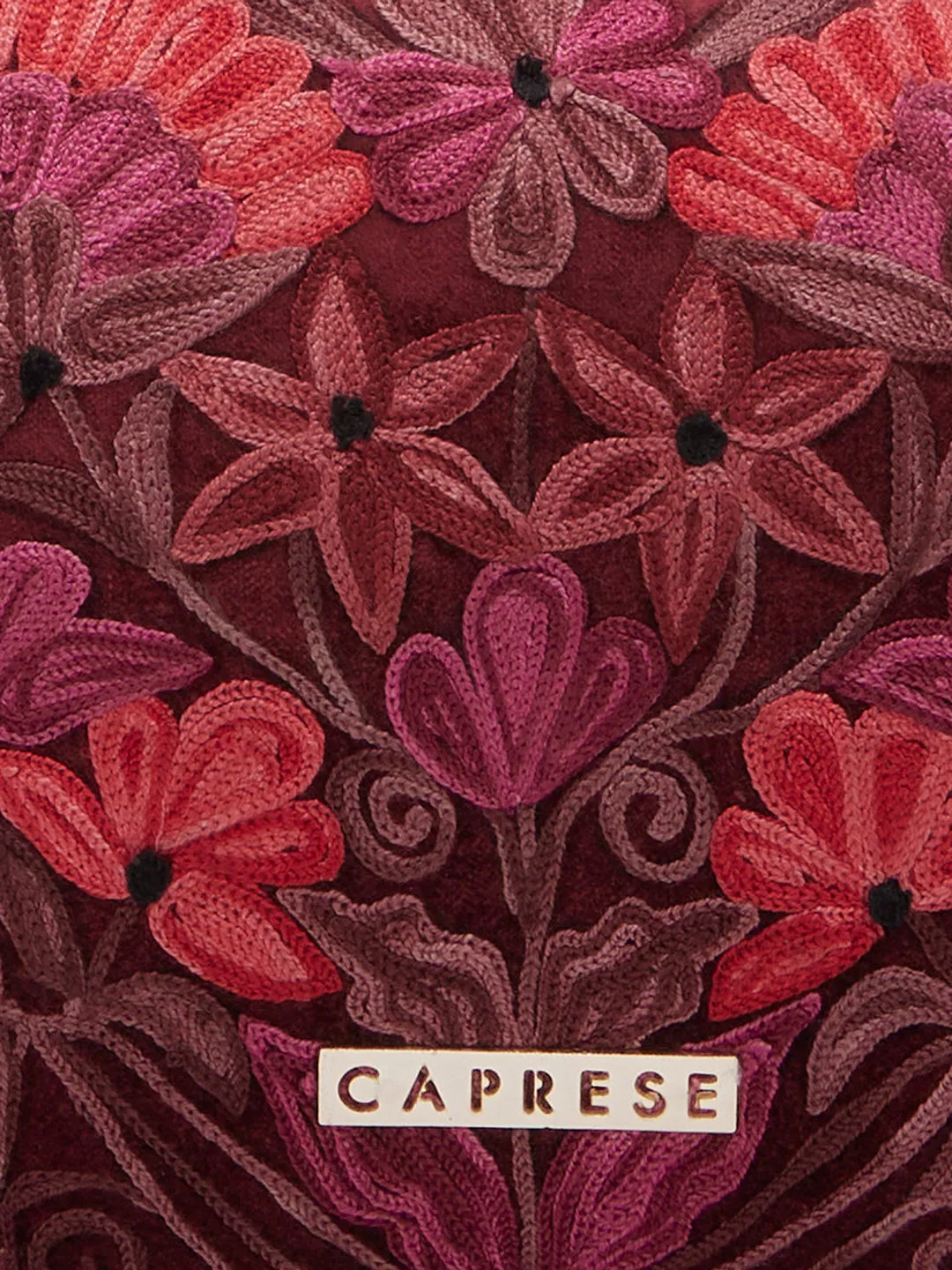 Caprese Tresna Medium Maroon Crossbody Bag