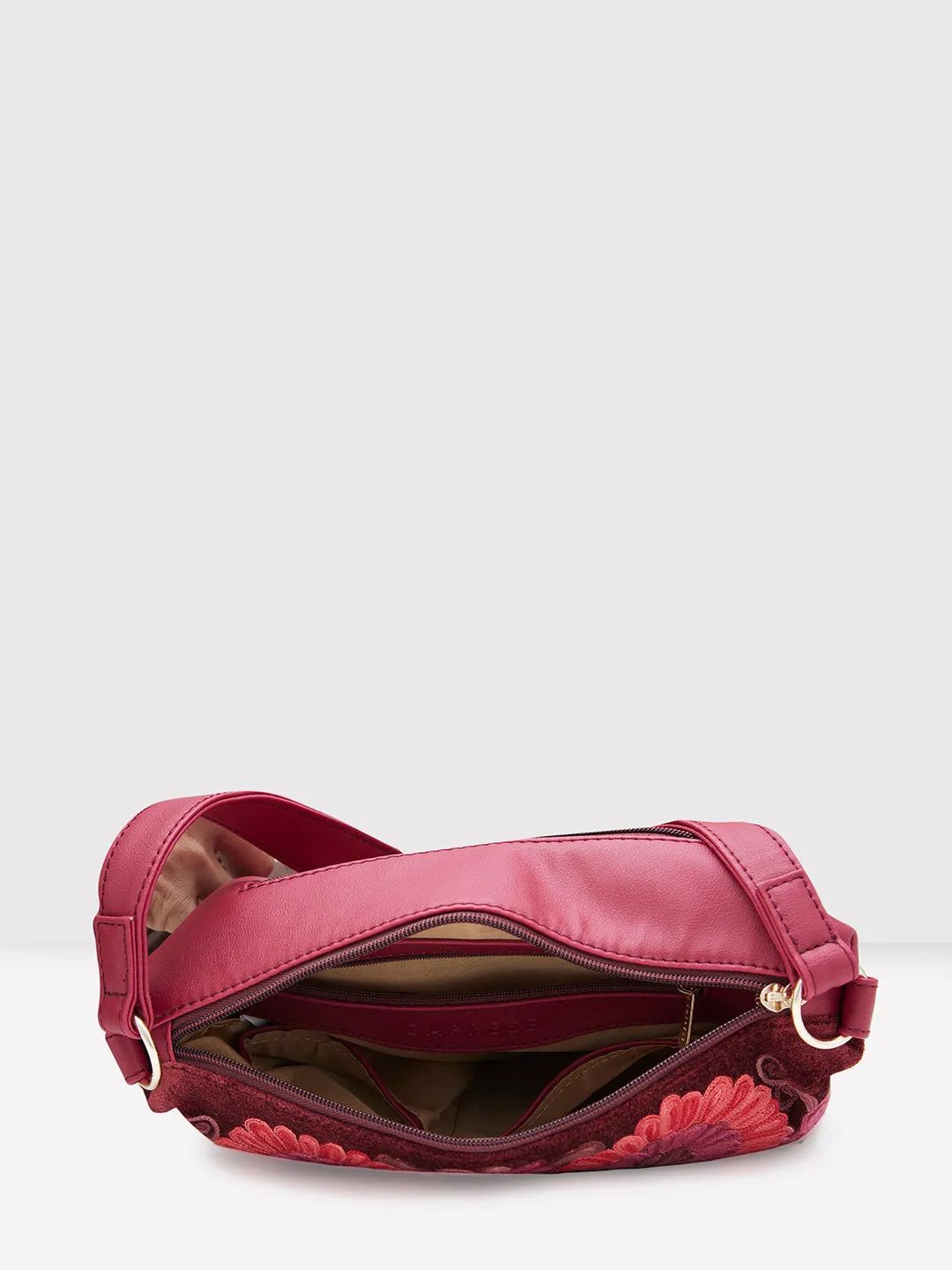 Caprese Tresna Medium Maroon Crossbody Bag
