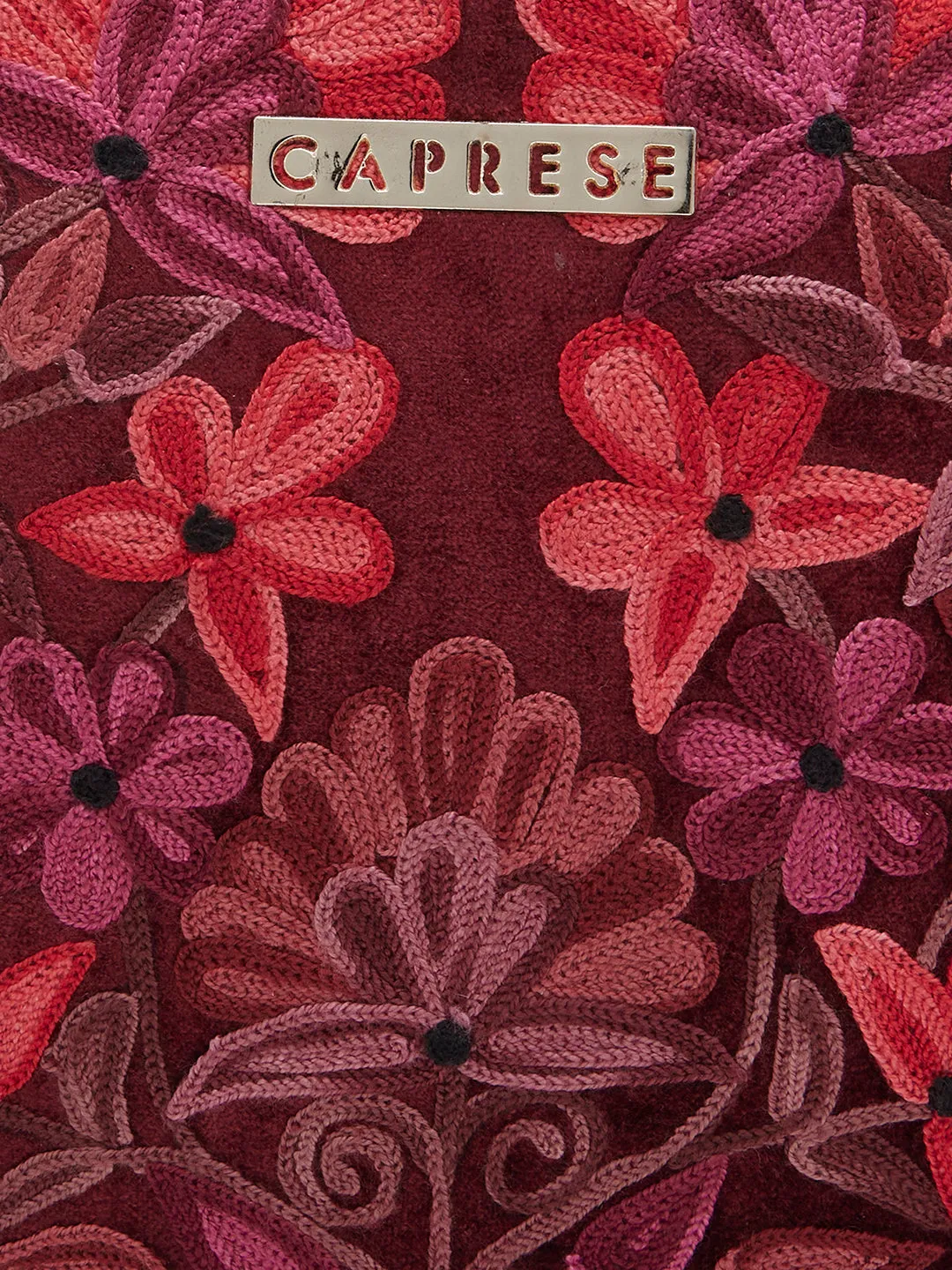 Caprese Tresna Medium Maroon Sling Bag