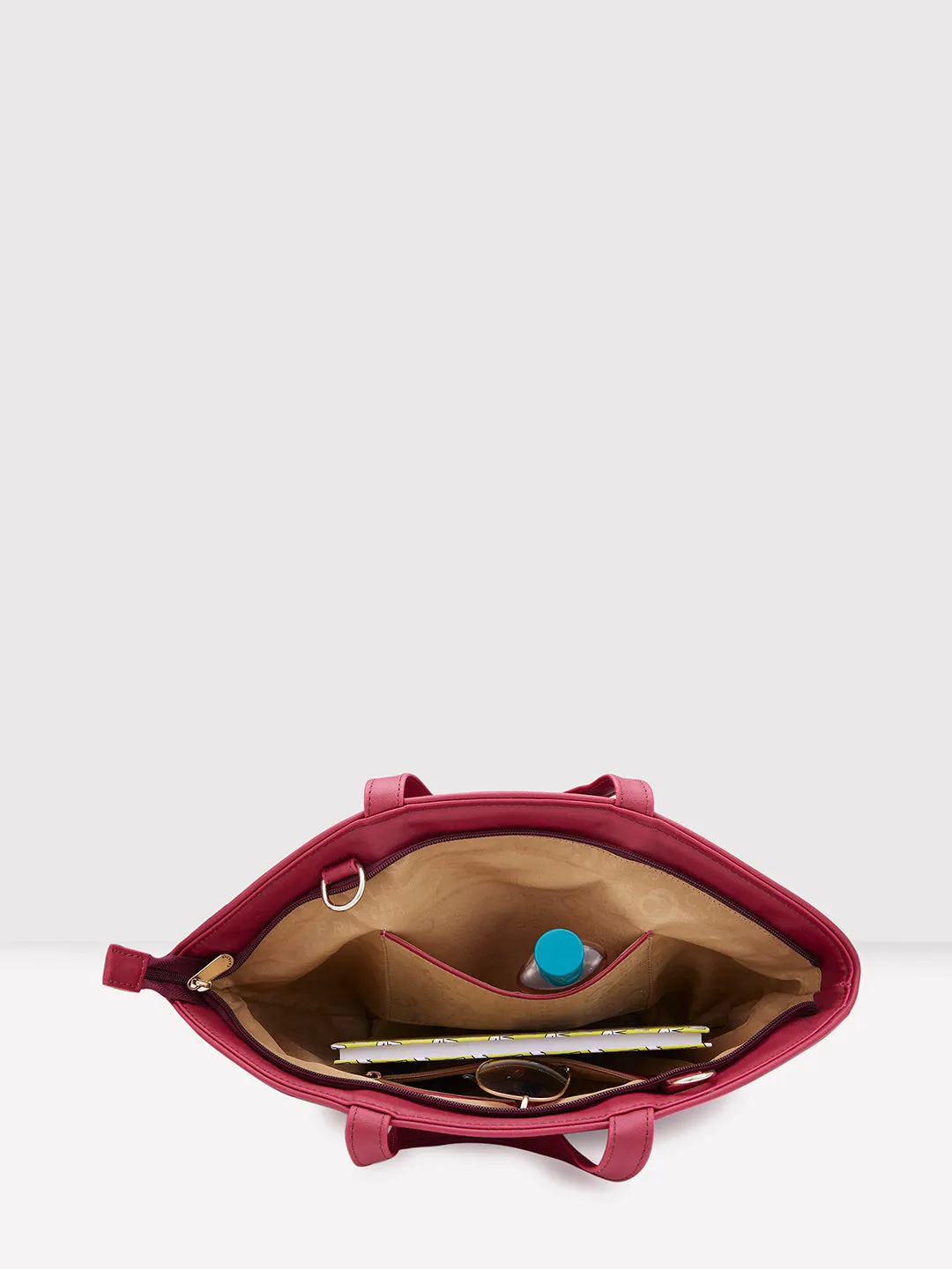 Caprese Tresna Medium Maroon Tote Bag