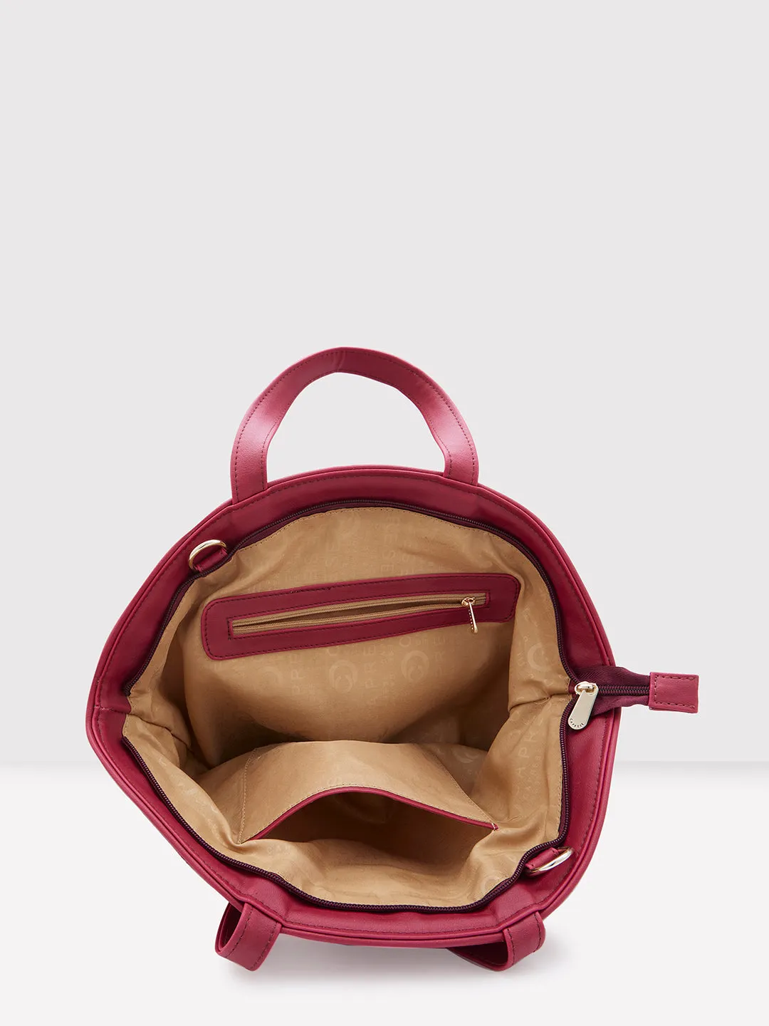 Caprese Tresna Medium Maroon Tote Bag