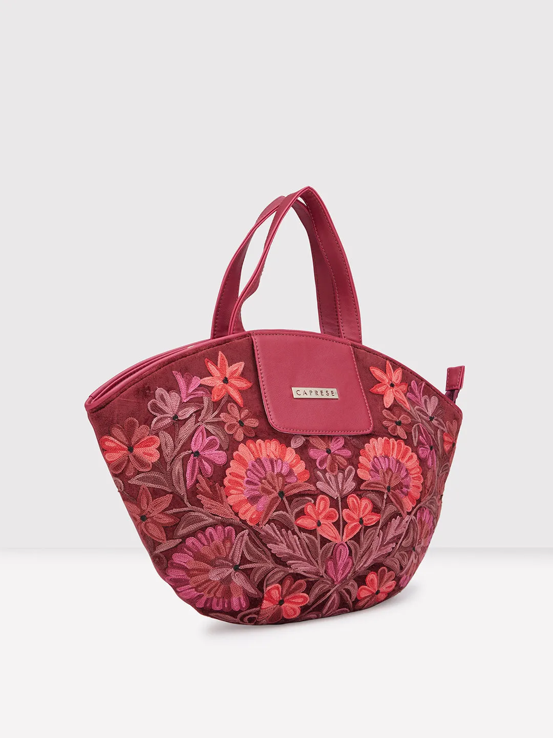 Caprese Tresna Medium Maroon Tote Bag