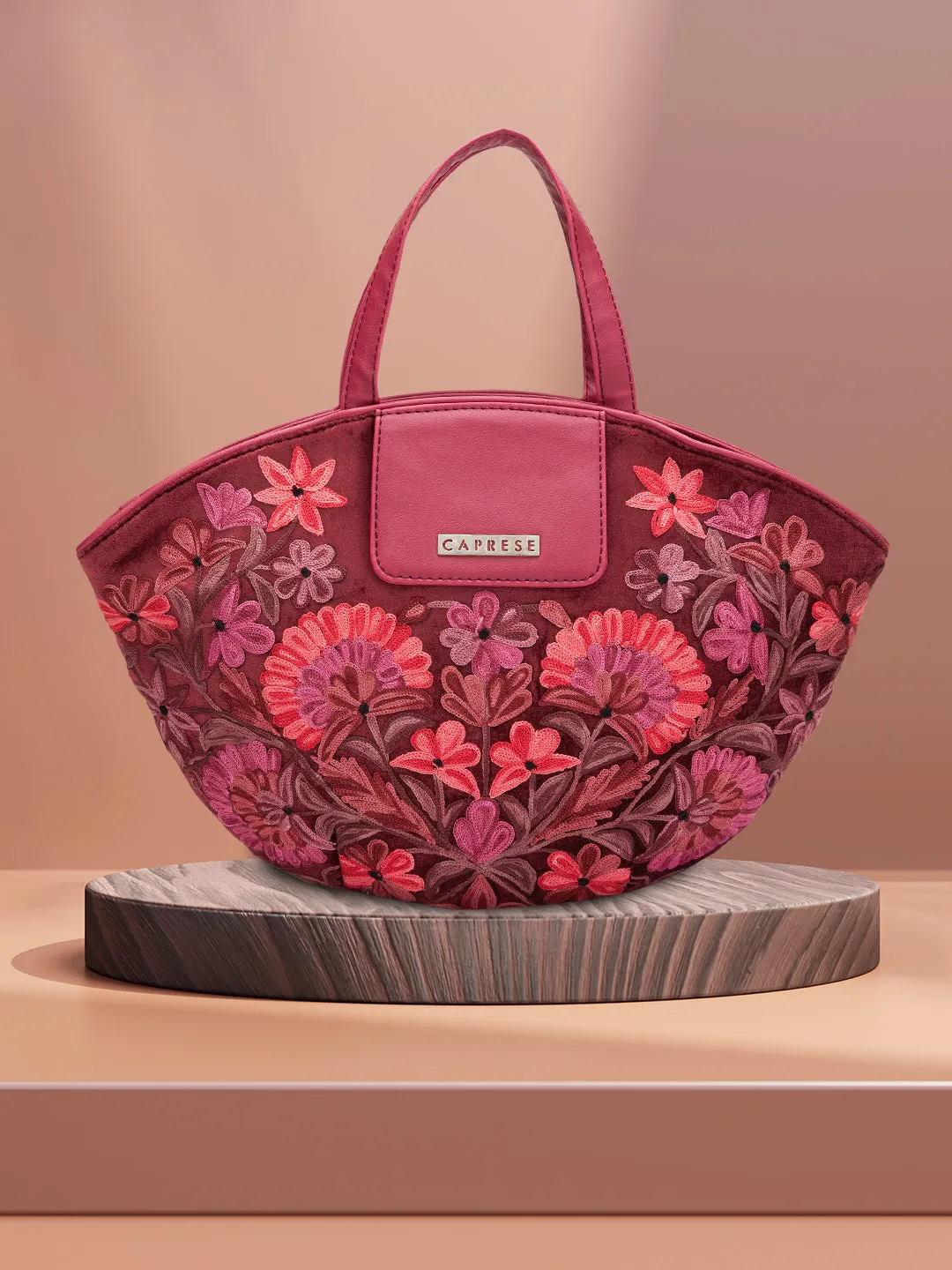 Caprese Tresna Medium Maroon Tote Bag