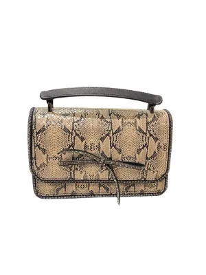 Caramel Python And Crystal Clutch
