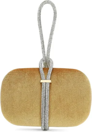 CARIEDO Women's Rhinestones Evening Handbag Crystal Velvet Clutch Bridal Purse for Wedding Prom Night Out Party