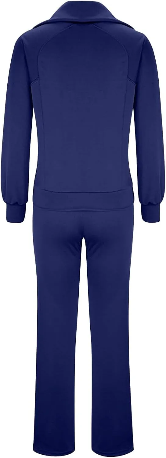 Casual 2 Piece Sportwears for Women Trendy Half Zip Sweatshirt Wide Leg Sweatpant Sets Casual Solid Color Tracksuits