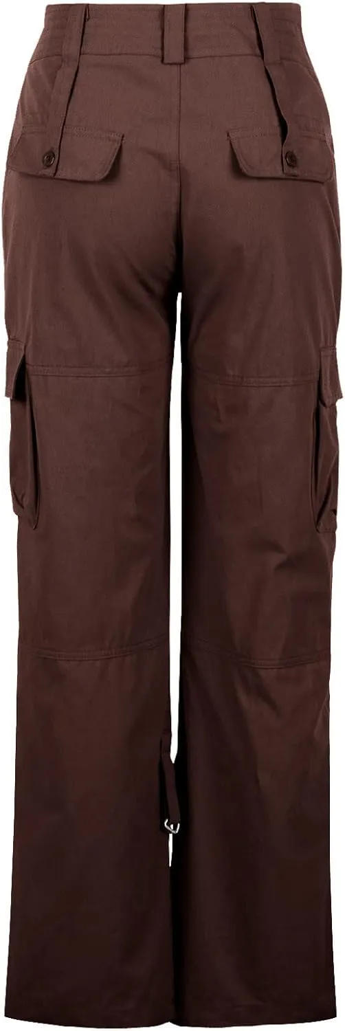Ceboyel Women's Baggy Parachute Pants Straight Wide Leg Cargo Pants Multiple Pockets Jogger Trousers Y2K Clothing 2023