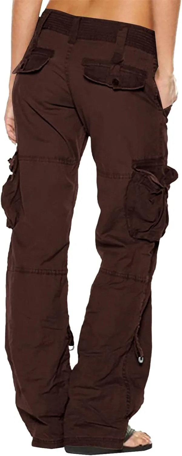 Ceboyel Women's Baggy Parachute Pants Straight Wide Leg Cargo Pants Multiple Pockets Jogger Trousers Y2K Clothing 2023