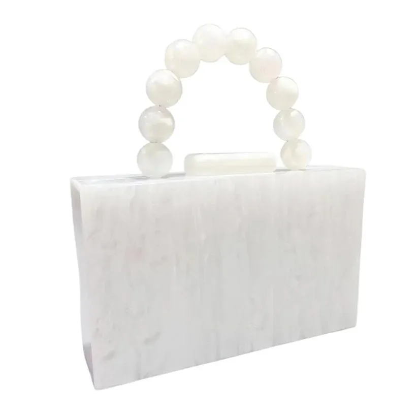 Cecelia Clutch Purse - Pearl White