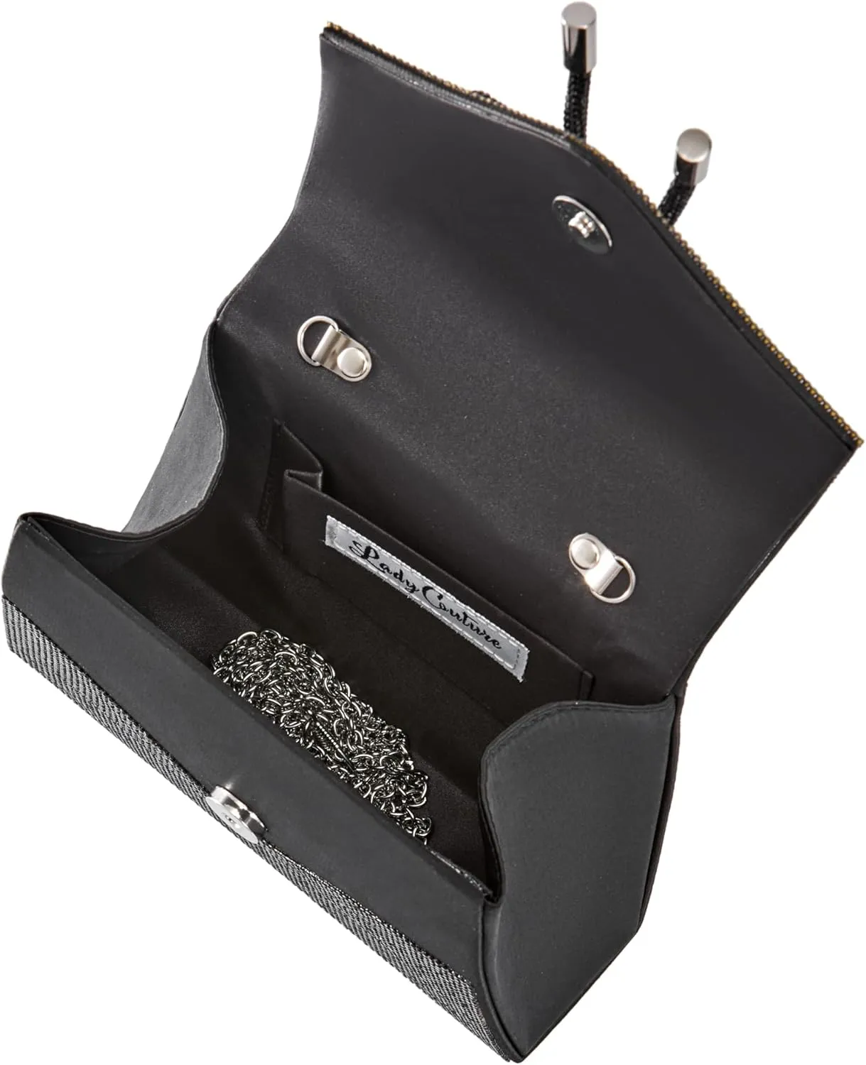 CELINA Rhinestone Covered Bow Detail Evening Clutch Bag
