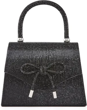 CELINA Rhinestone Covered Bow Detail Evening Clutch Bag