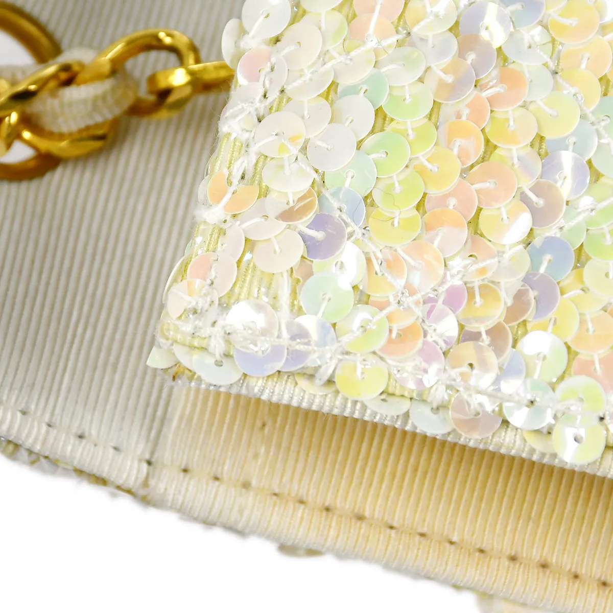 CHANEL * 1989-1991 Straight Flap Medium Sequin 67892
