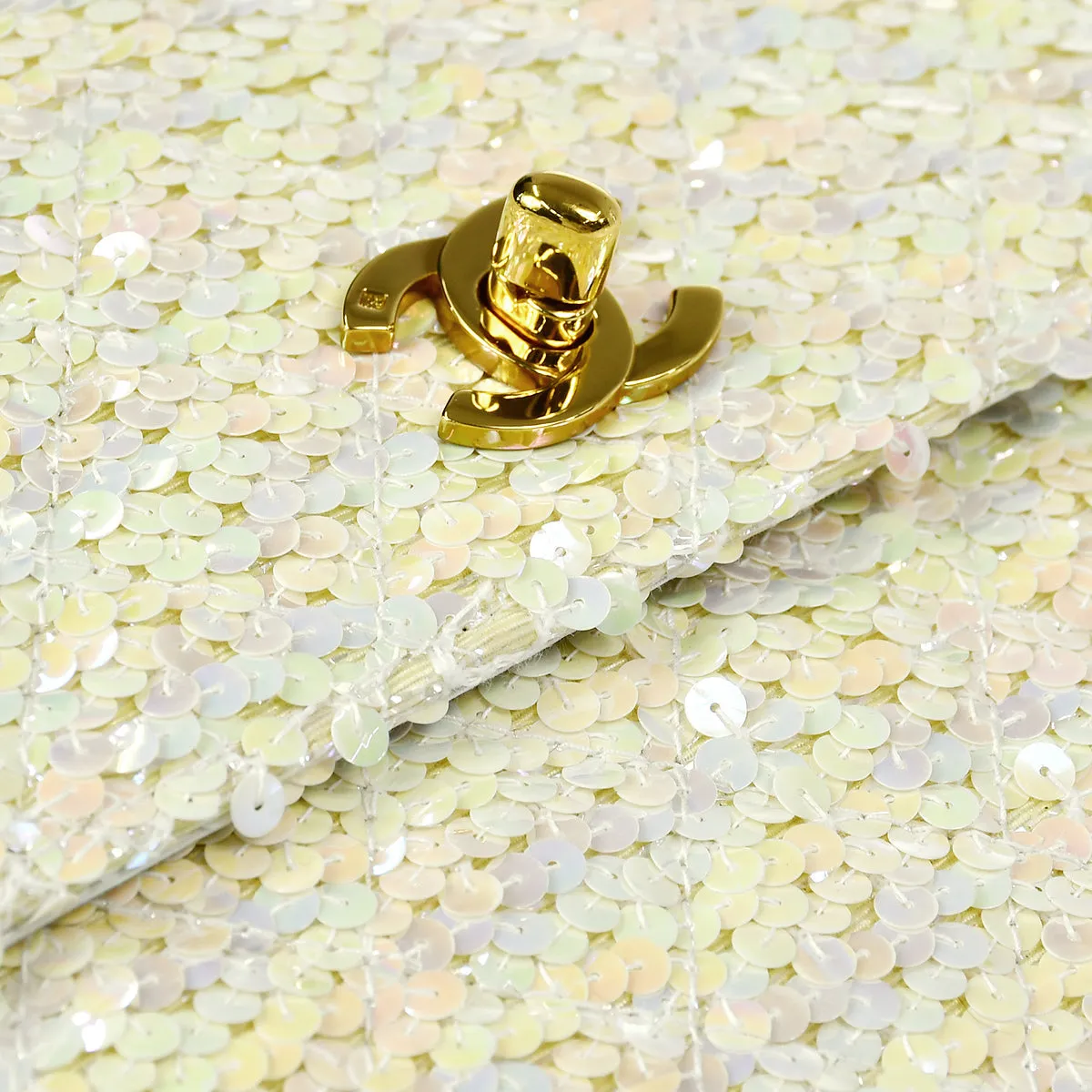 CHANEL * 1989-1991 Straight Flap Medium Sequin 67892