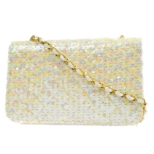 CHANEL * 1989-1991 Straight Flap Medium Sequin 67892