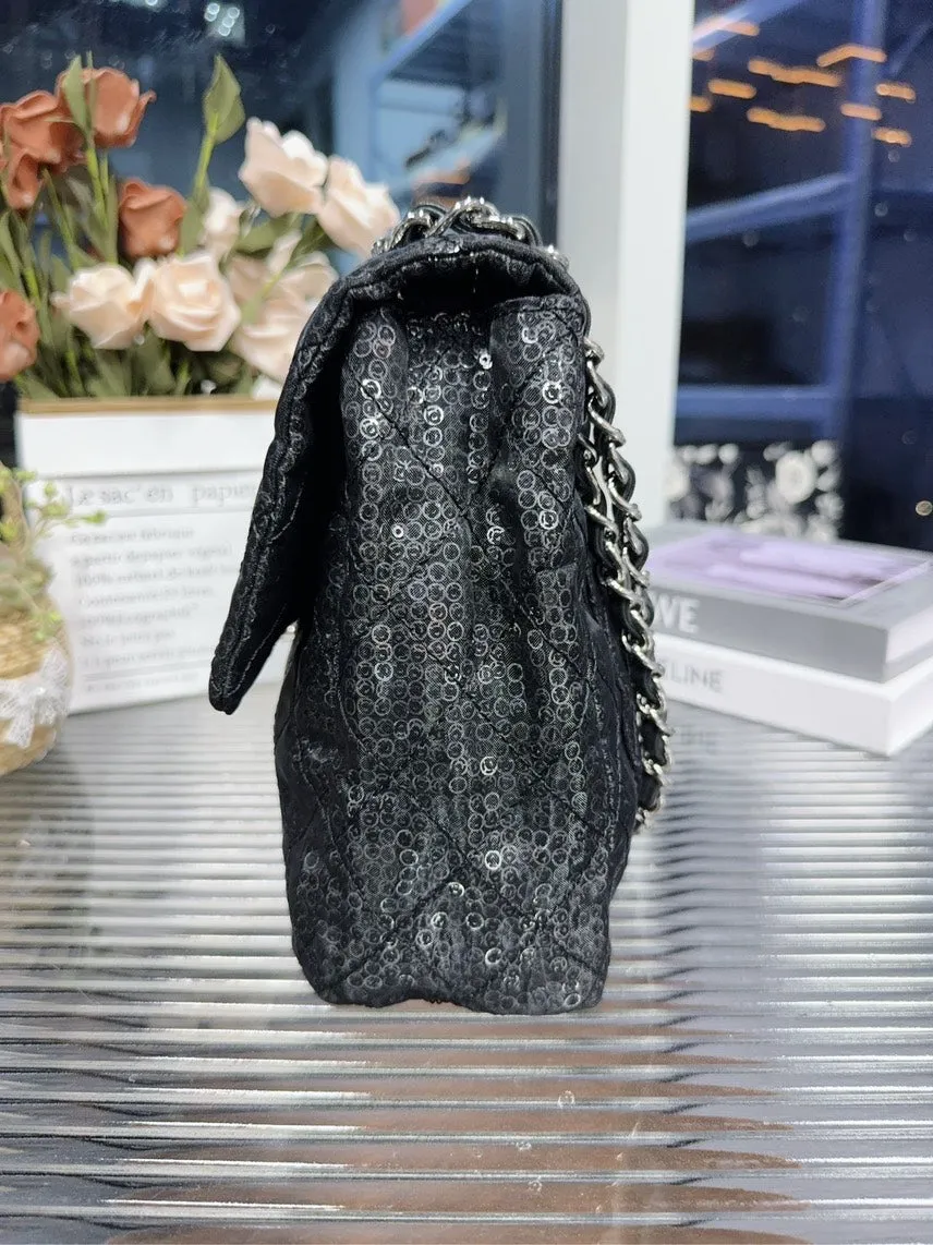 Chanel Black Sequin Shoulder Bag HFY - Preloved Authentic Designer Handbag