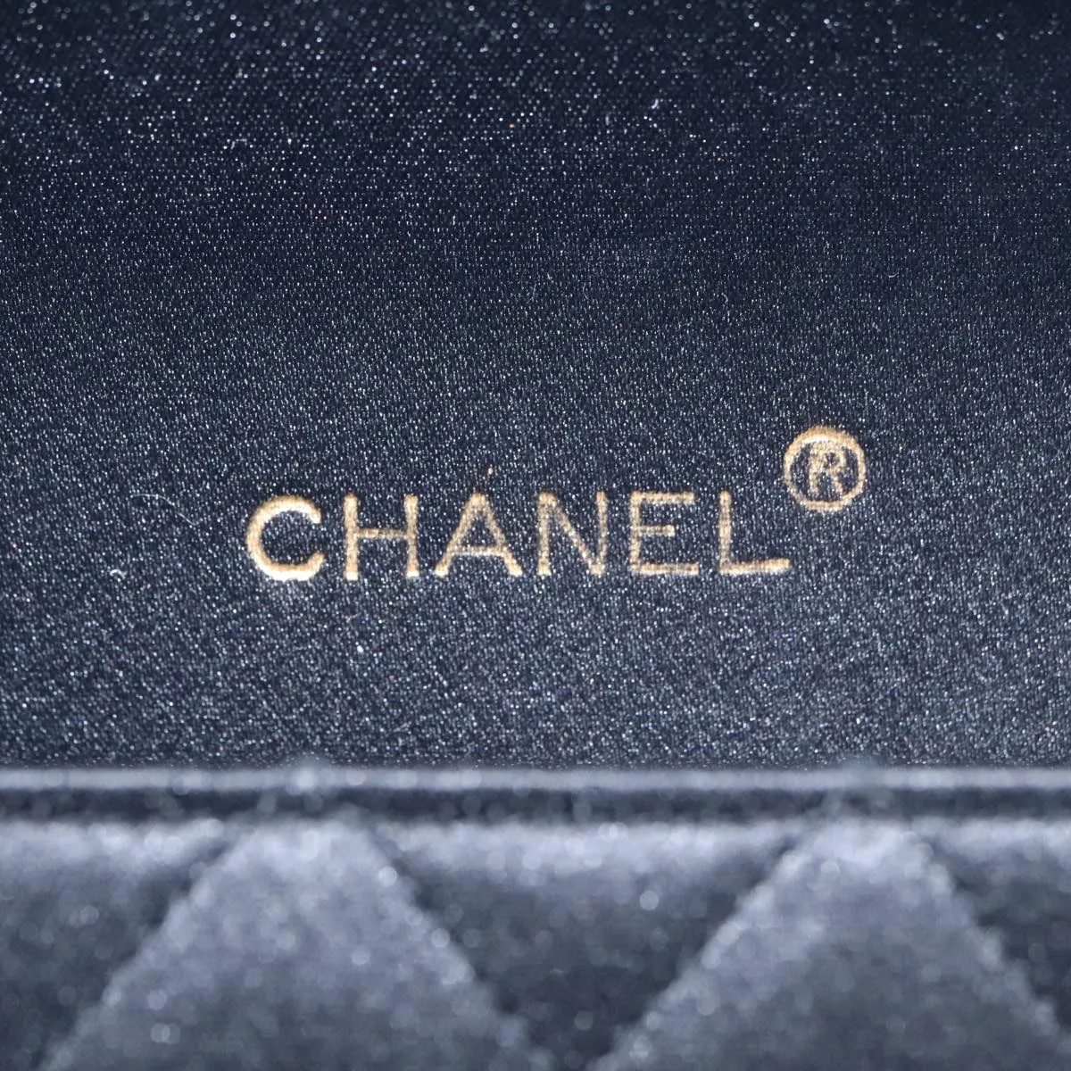 CHANEL Matelasse Sequin Flower Shoulder Bag Satin Black CC 99855