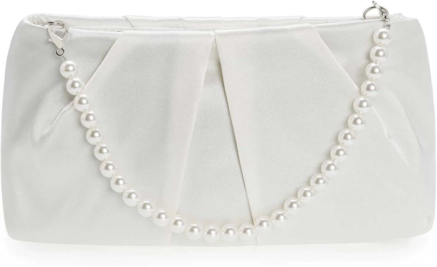 CHARMING TAILOR Evening Bag Women Wedding Party Handbag Small Dressy Formal Purse Pleated Satin Clutch