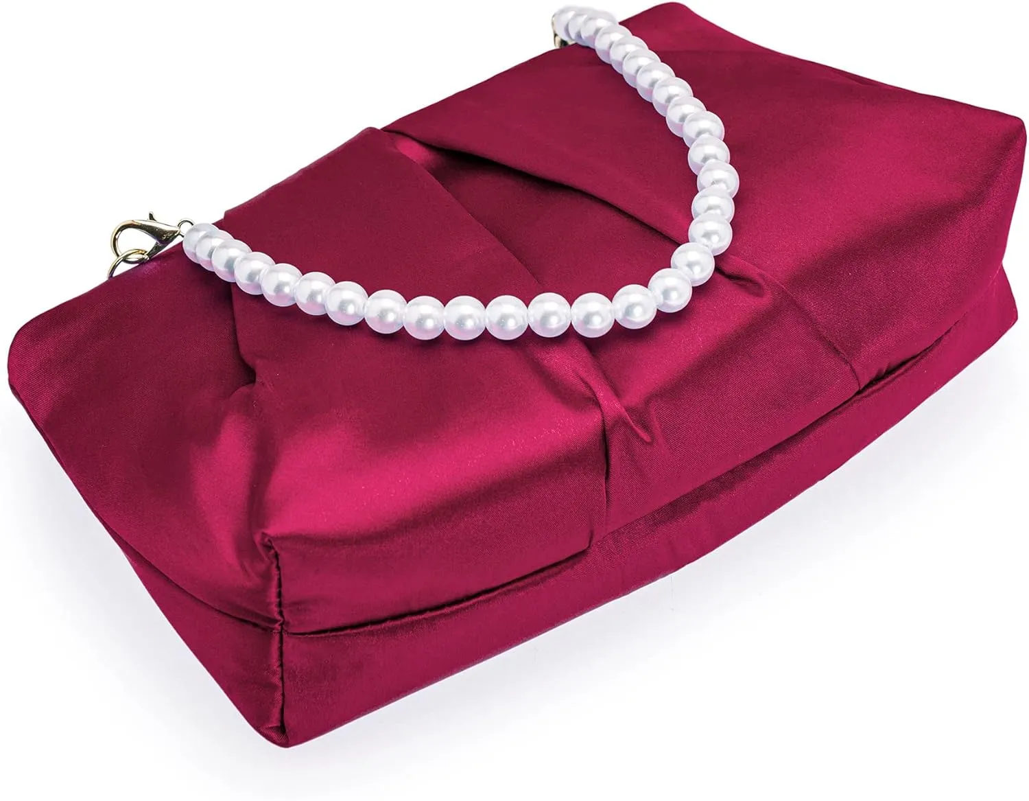 CHARMING TAILOR Evening Bag Women Wedding Party Handbag Small Dressy Formal Purse Pleated Satin Clutch