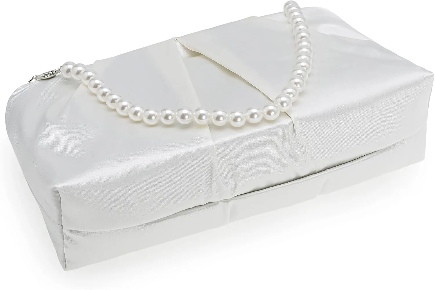 CHARMING TAILOR Evening Bag Women Wedding Party Handbag Small Dressy Formal Purse Pleated Satin Clutch