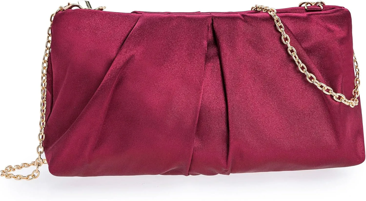 CHARMING TAILOR Evening Bag Women Wedding Party Handbag Small Dressy Formal Purse Pleated Satin Clutch