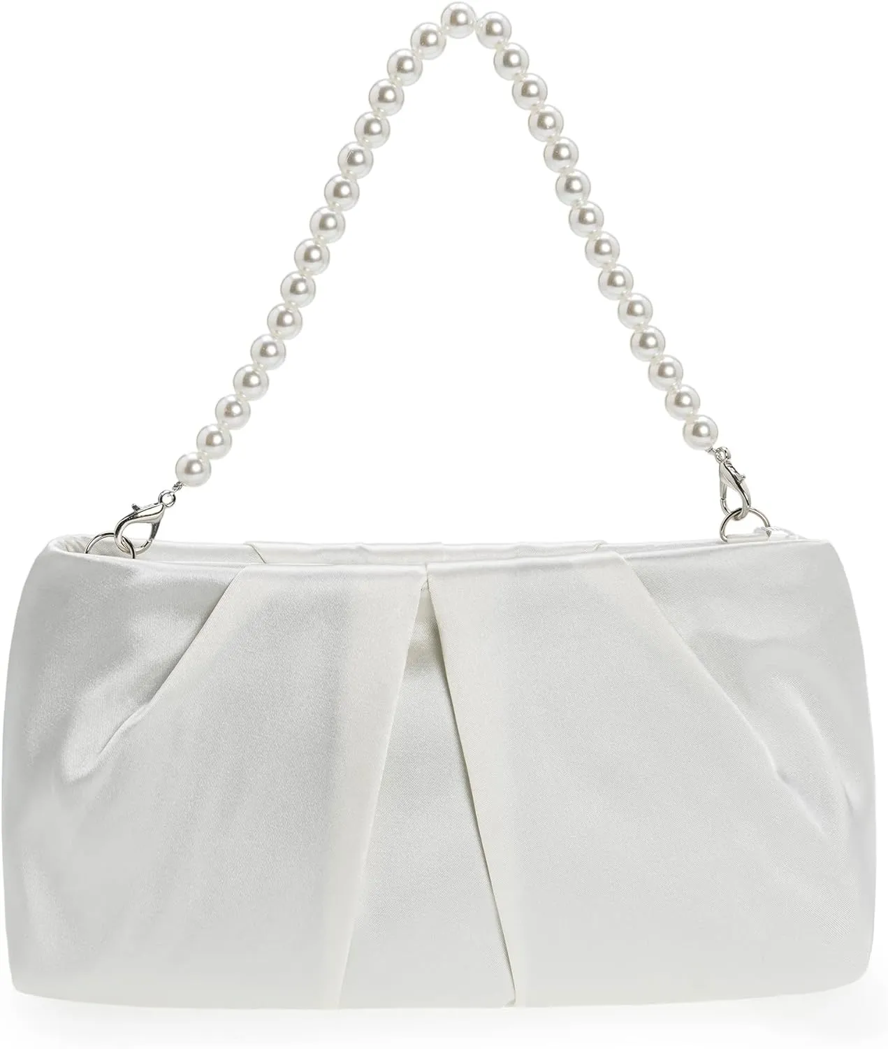 CHARMING TAILOR Evening Bag Women Wedding Party Handbag Small Dressy Formal Purse Pleated Satin Clutch