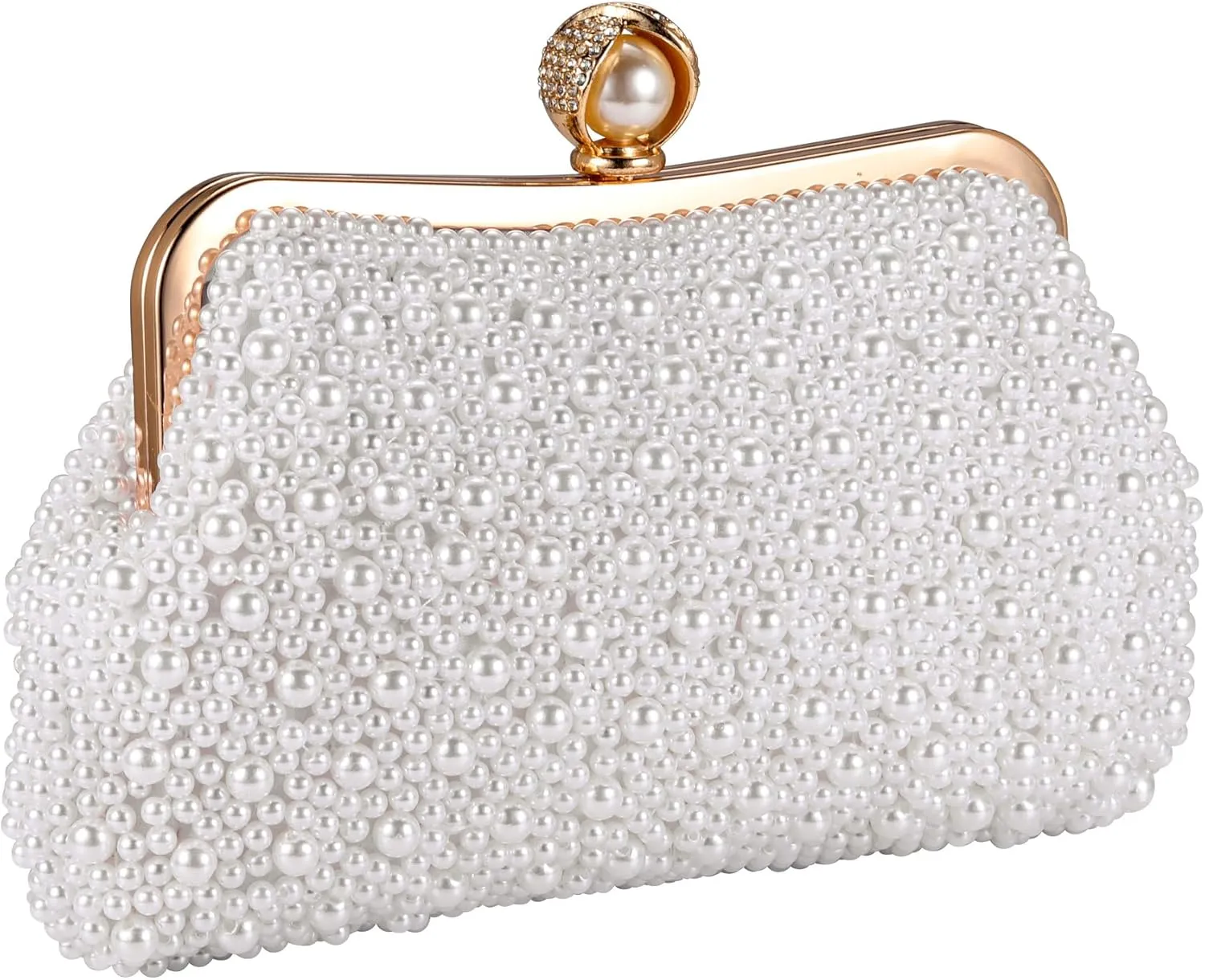 CHIC DIARY Pearl Clutch Purses for Women Evening Handbag Wedding Bridal Crossbody Bag for Party