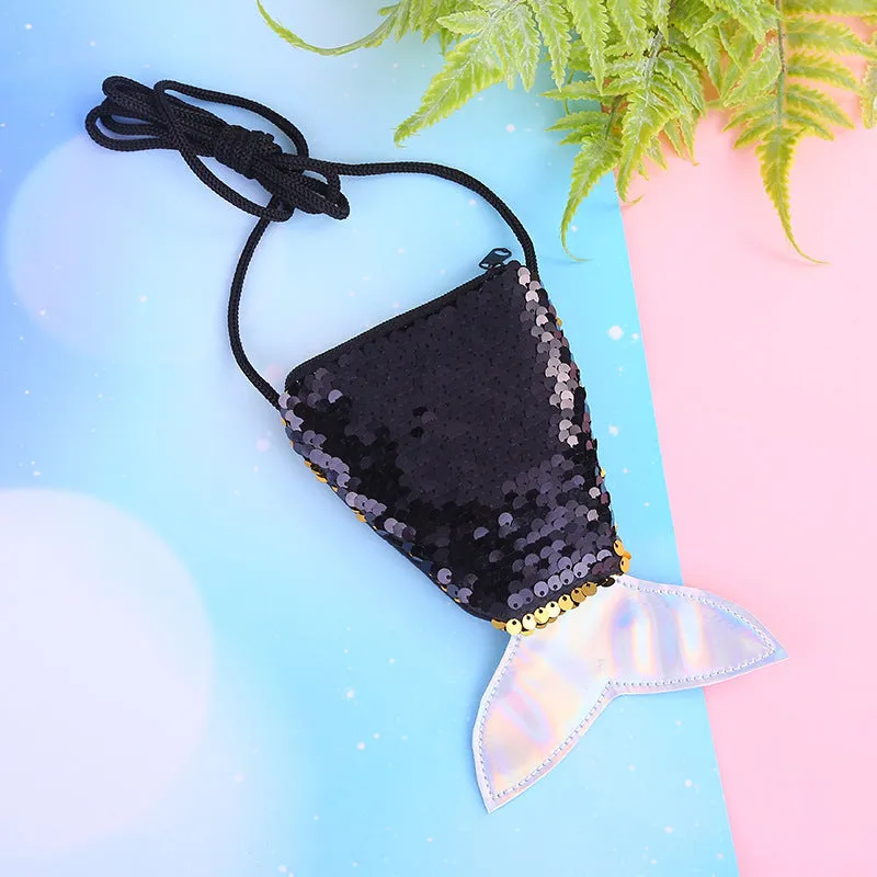 Children's Mermaid Tail Creative Sequined Storage Coin Purses