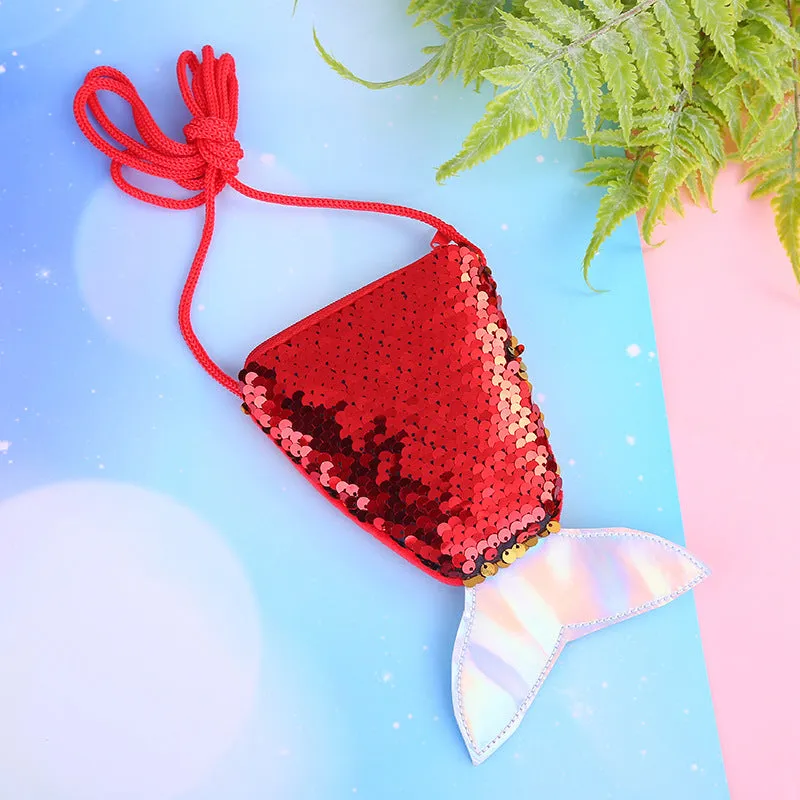 Children's Mermaid Tail Creative Sequined Storage Coin Purses