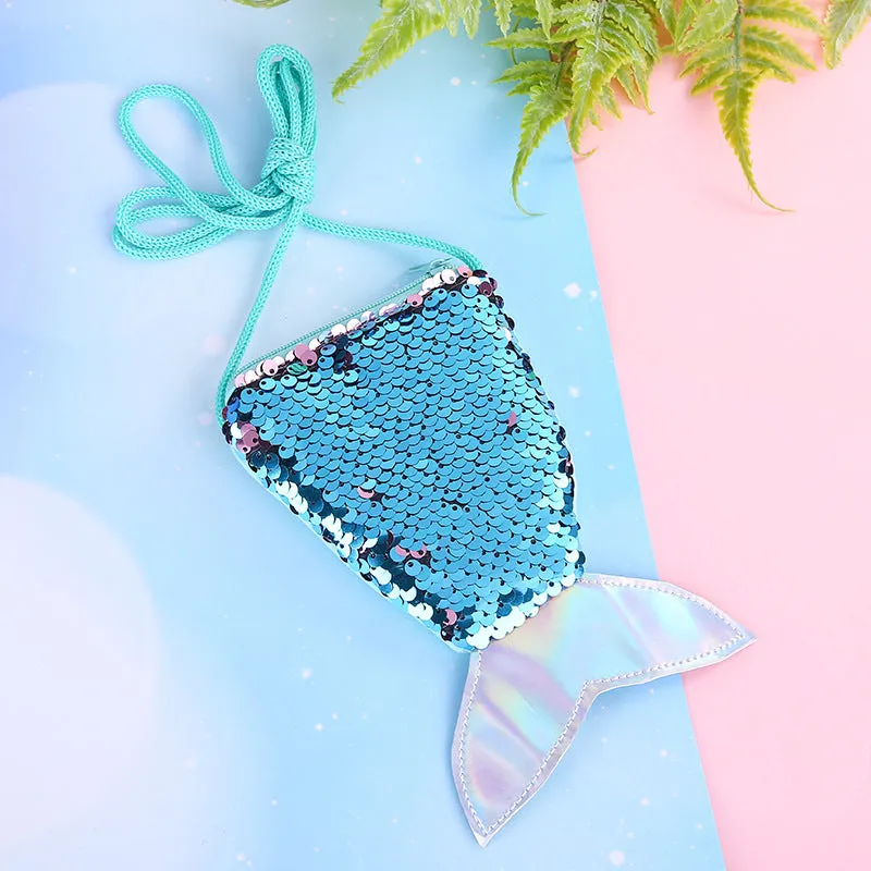 Children's Mermaid Tail Creative Sequined Storage Coin Purses