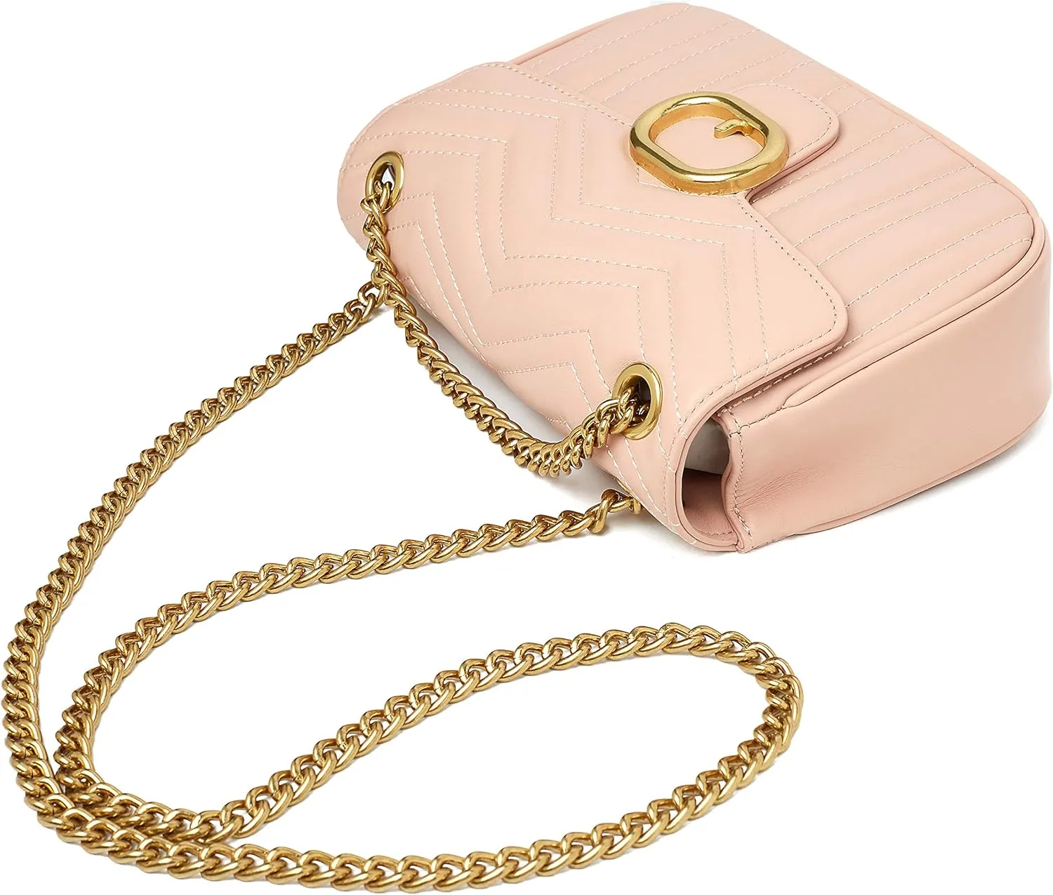 Chrysansmile Quilted Crossbody Bags Genuine Leather Clutch Purses Women's Shoulder Handbags With Chain